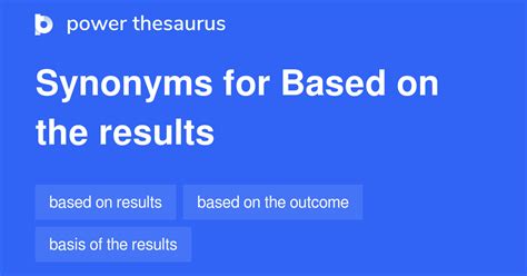 results in thesaurus|What is another word for results .